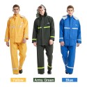 Outdoor Rain Snow Resistant Coat Adult Thicken PVC Jacket Pant Waterproof Suit with Hood and Mask for Outdoor Cycling Farm Work Fishing