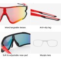 Cycling Glasses with 2 Interchangeable Lenses UV400 Sports Sunglasses MTB Road Bike Glasses for Men Women Running Driving Fishing Baseball Golf