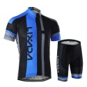 Men Breathable Quick Dry Comfortable Short Sleeve Jersey + Padded Shorts Cycling Clothing Set Riding Sportswear